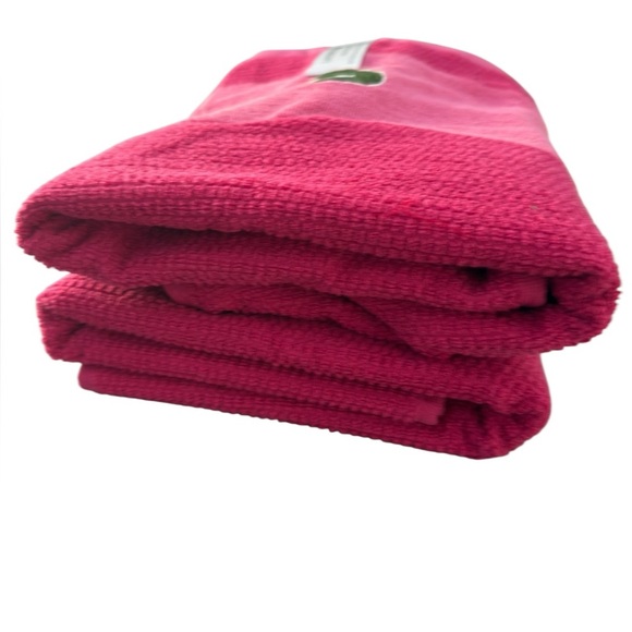 NWT 2 Lacoste Two-Tone Pink Bath Towel Set - Picture 2 of 4